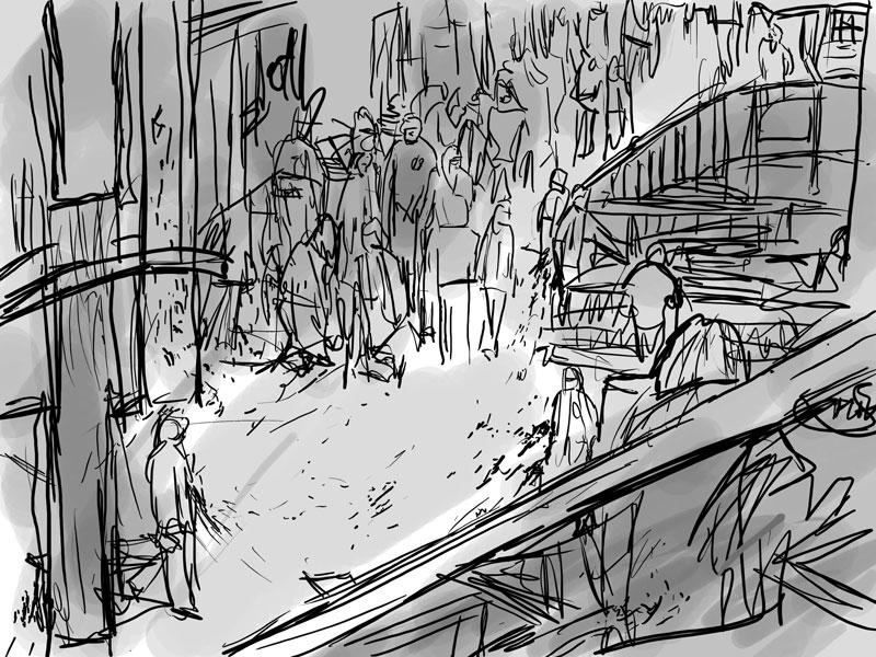 shopping centre digital drawing