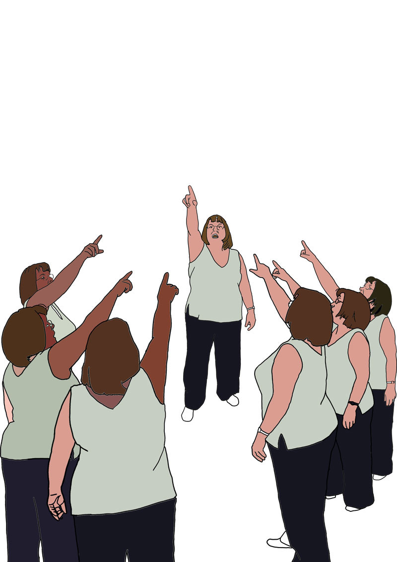 mums pointing